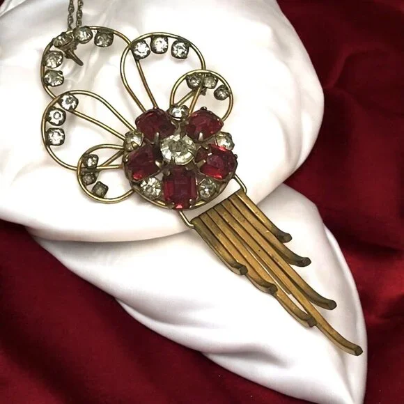 Vintage 1940 VINTAGE | M&S | PHYLLIS | NECKLACE / BROICH | 12k GOLD FILLED display picture 1